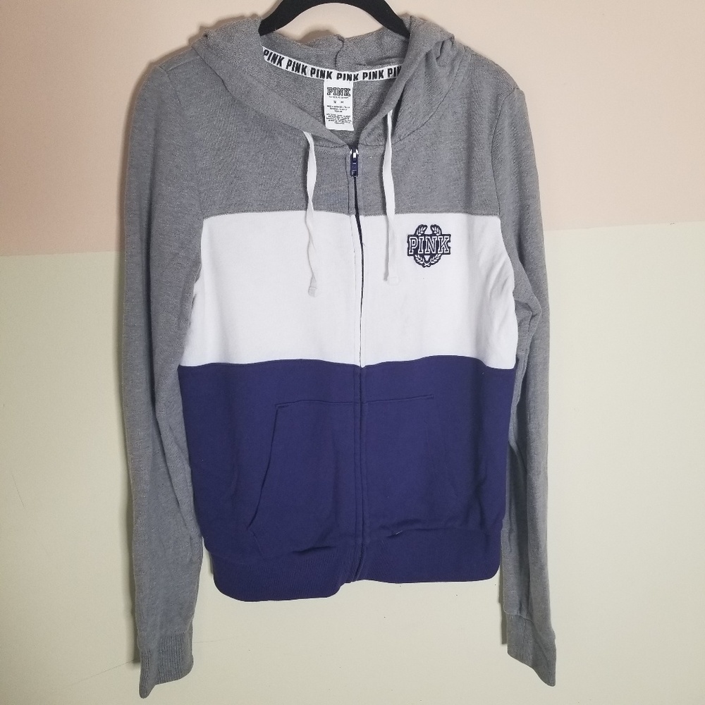 Pink Victoria Secret colorblock hoodie-sz.M